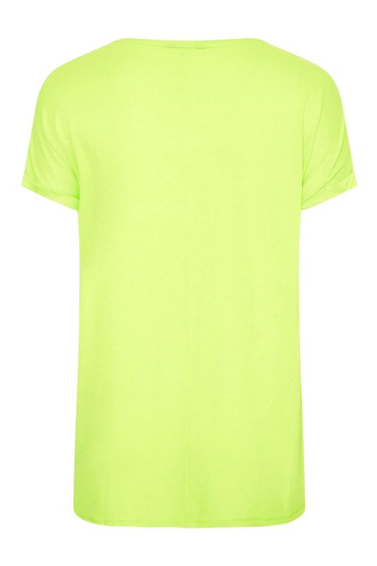 Plus Size Lime Green Floral Embellished Sequin T-Shirt | Yours Clothing 6