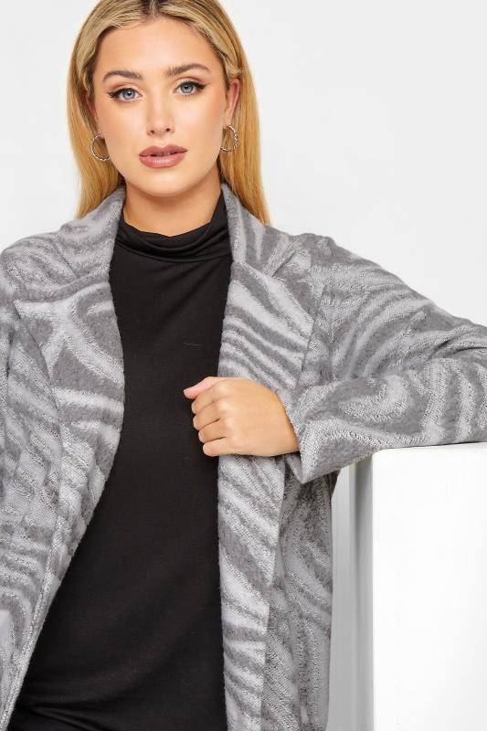YOURS LUXURY Plus Size Grey Animal Print Faux Fur Jacket | Yours Clothing 2