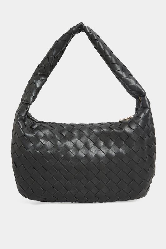 Black Woven Slouch Handle Bag | Yours Clothing  3