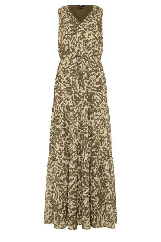 LTS Tall Women's Brown Abstract Tie Waist Maxi Dress | Long Tall Sally 5