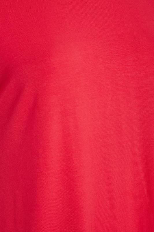 Curve Red Lace Shoulder T-Shirt 5