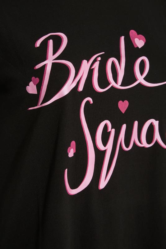 Plus Size Black 'Bride Squad' Slogan T-Shirt | Yours Clothing   5