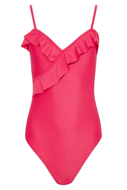 LTS Tall Women's Pink Ruffle Front Swimsuit | Long Tall Sally 5