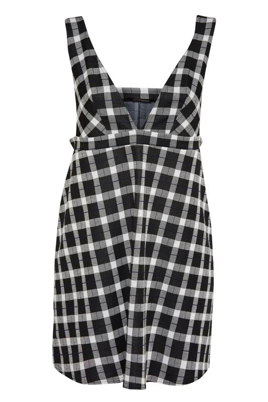 LIMITED COLLECTION Curve Black & White Check Pinafore Dress 6