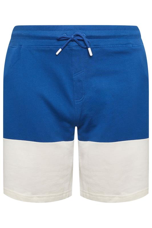 STUDIO A Big & Tall Blue Cut & Sew Panelled Shorts | BadRhino 3