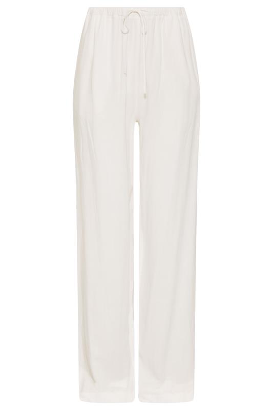 LTS Tall White Linen Blend Wide Leg Trousers_F.jpg