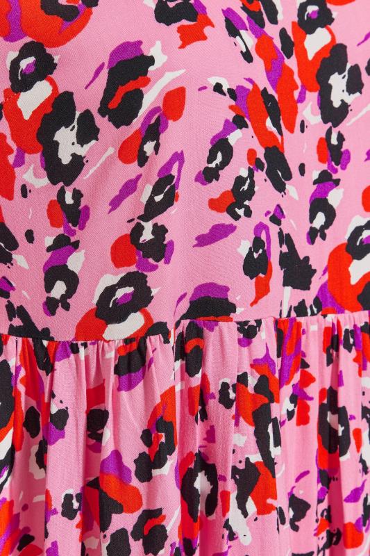 Curve Pink Leopard Print Maxi Dress 5