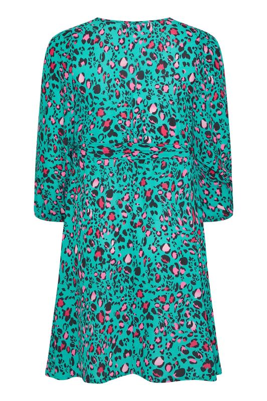 YOURS LONDON Plus Size Green Animal Print Wrap Dress |Yours Clothing 7