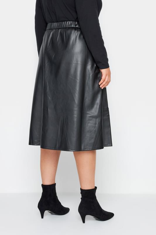 Evans Black Vegan Leather Button Skirt 3
