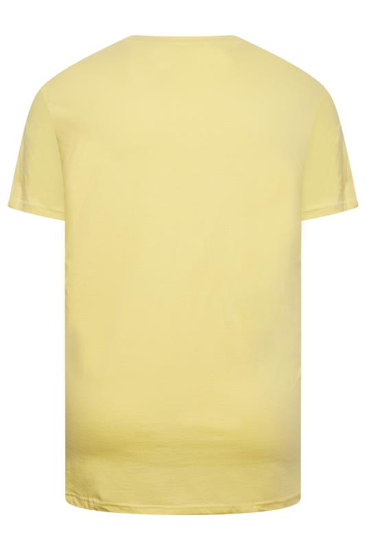 BEN SHERMAN Big & Tall Lemon Yellow Signature Pocket T-Shirt | BadRhino 4