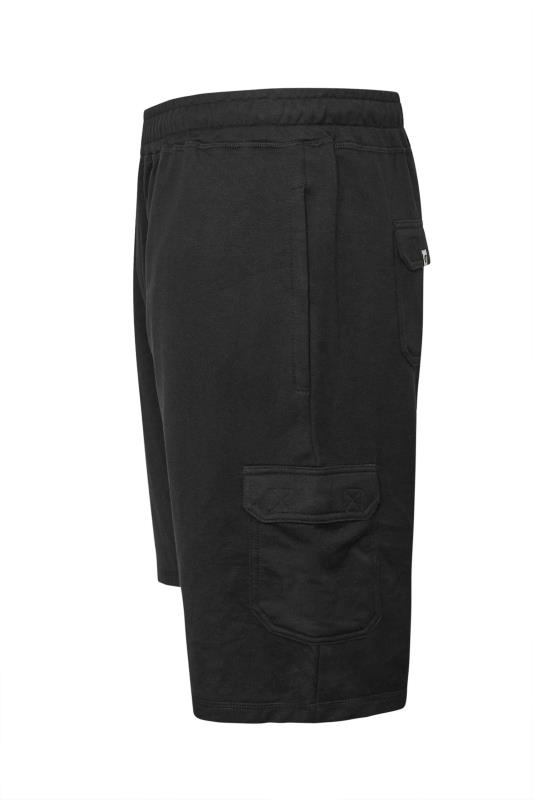 D555 Big & Tall Black Cotton Jogger Shorts | BadRhino 5