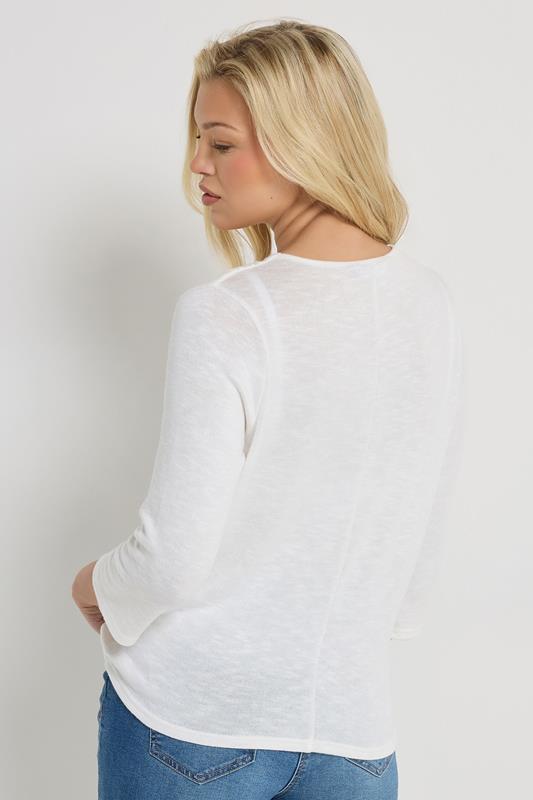M&Co Ivory White Long Sleeve Wrap Top | M&Co 2