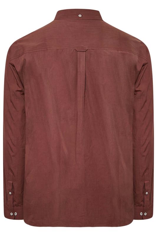 BadRhino Big & Tall Burgundy Red Long Sleeve Oxford Shirt | BadRhino 4