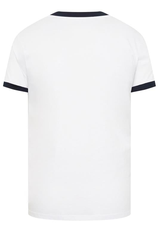 BadRhino Big & Tall White Extra Long Ringer T-Shirt | BadRhino 6