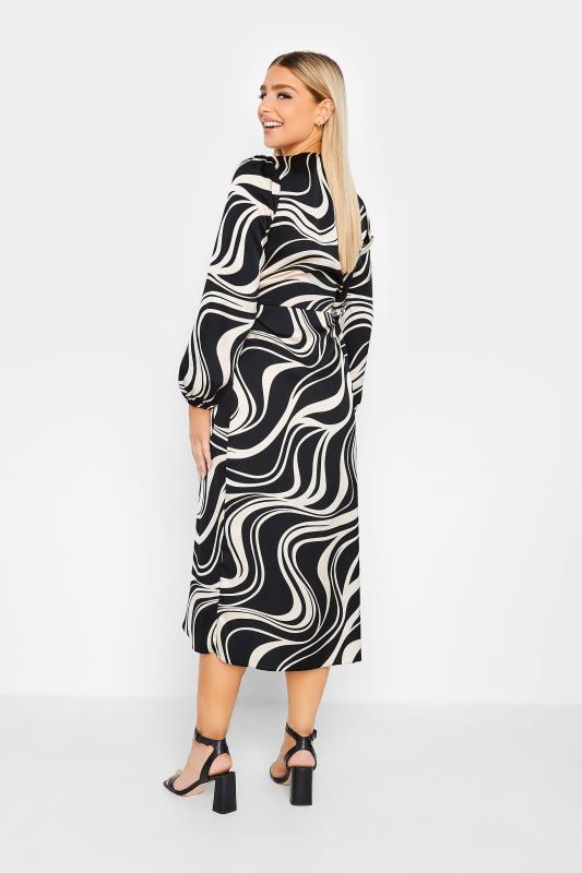 M&Co Black Swirl Print Midi Wrap Dress | M&Co 3