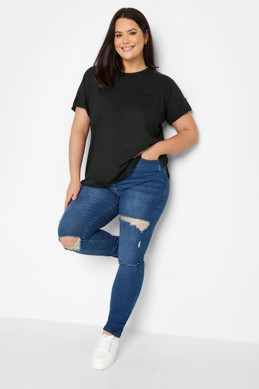 Tall Women's LTS Black Short Sleeve Pocket T-Shirt | Long Tall Sally 2