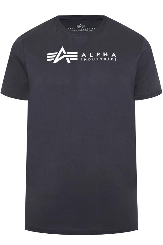 ALPHA INDUSTRIES Big & Tall 2 Pack Navy Blue & Grey Logo T-Shirts 2