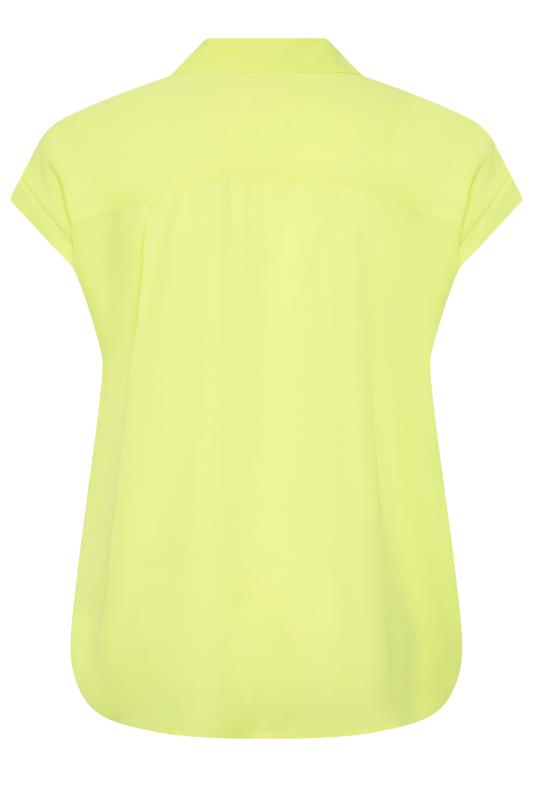 YOURS Curve Plus Size Lime Green Short Sleeve Shirt | Yours Clothing  7