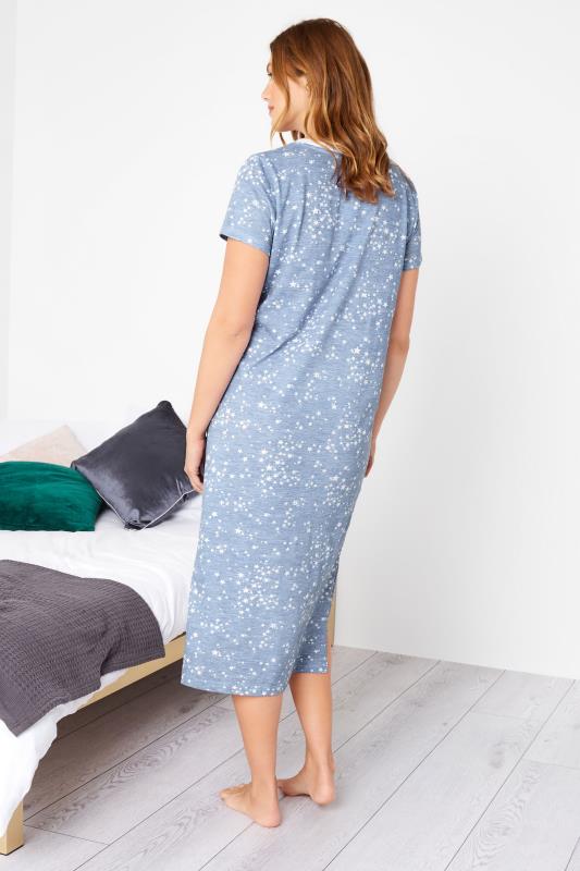 LTS Tall Women's Blue Star Print Maxi Nightdress | Long Tall Sally 3