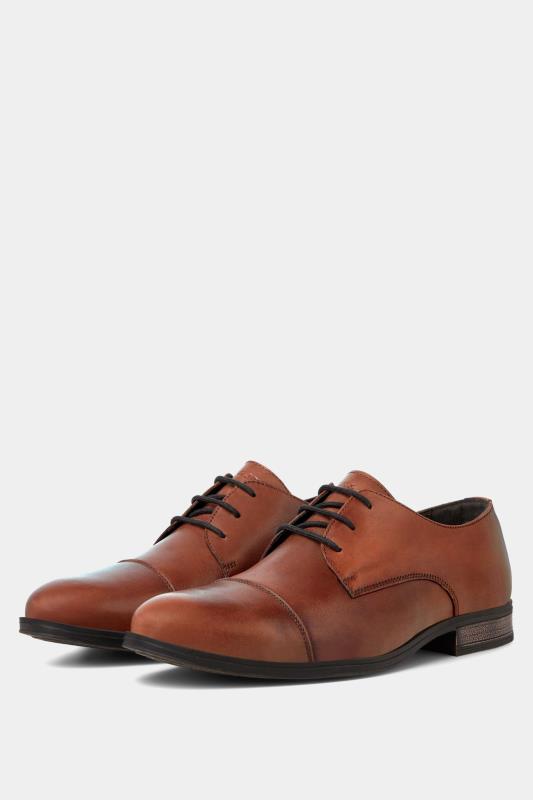  Grande Taille JACK & JONES Big & Tall Brown Leather Derby Shoes
