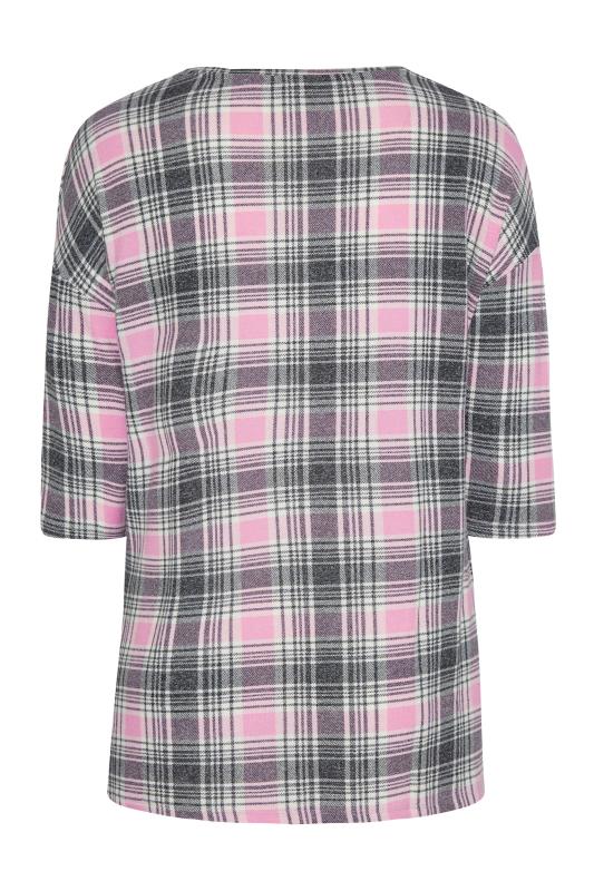 Curve Pink & Black Soft Touch Check Tunic Top_BK.jpg