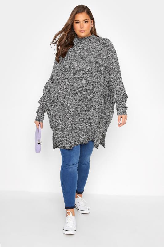 Curve Grey Twist Oversized Knitted Jumper 2