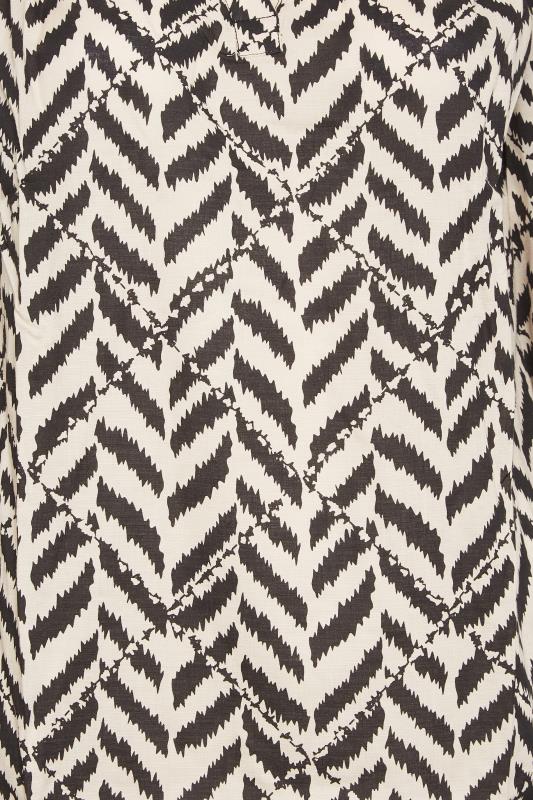 YOURS Plus Size Natural White Zig Zag Print Blouse | Yours Clothing 5