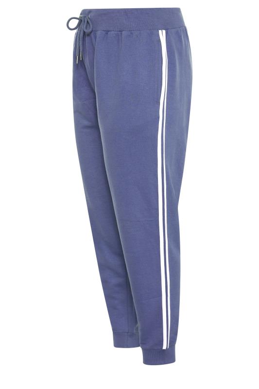 Plus Size Blue Side Stripe Joggers 