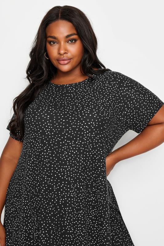 YOURS Plus Size Black Spot Print Top | Yours Clothing 4