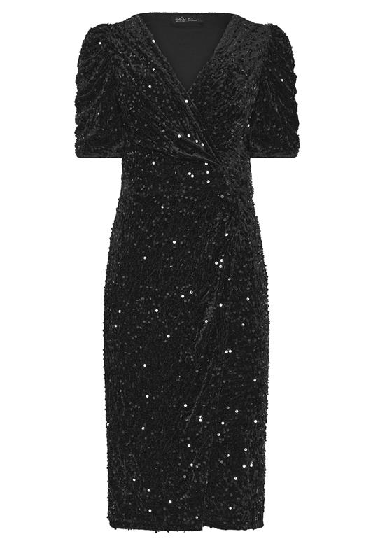 black sequin wrap dress plus size City Chic Plus Size Sequin Wrap Dress