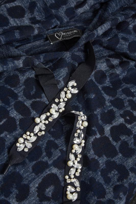 YOURS LUXURY Plus Size Curve Blue Leopard Print Jumper Dress | Yours Clothing 5
