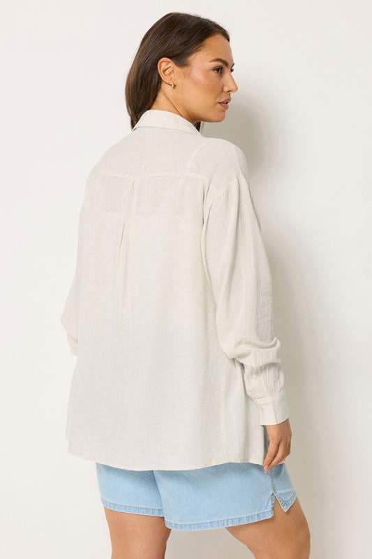YOURS Plus Size Natural Brown Linen Shirt | Yours Clothing 6