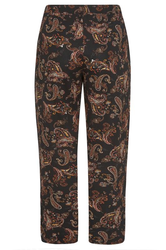 LIMITED COLLECTION Curve Black Paisley Print Pleated Wide Leg Trousers 6