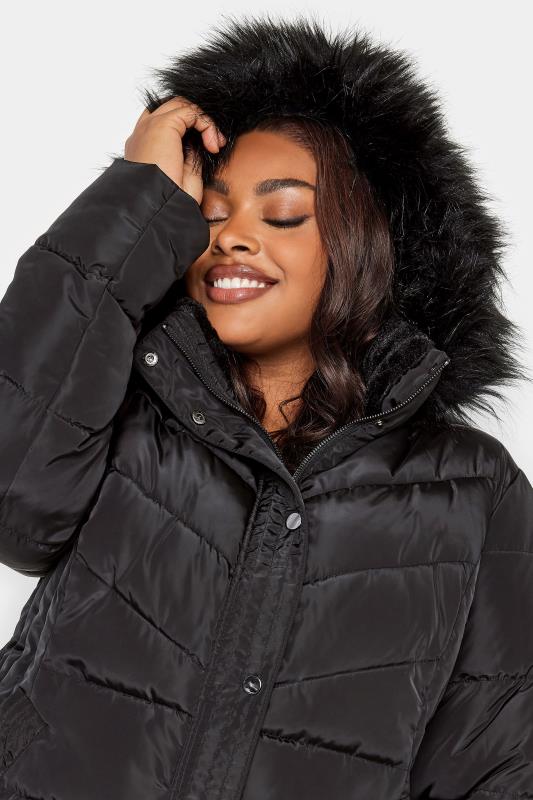 YOURS Curve Plus Size Black Puffer Jacket | Yours Clothing  4