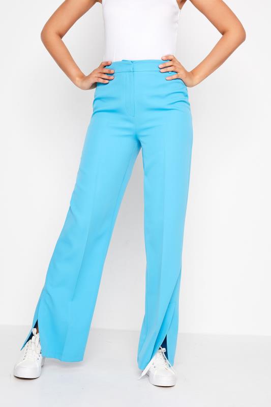 LTS Tall Women's Bright Blue Split Hem Wide Leg Trousers | Long Tall Sally 1