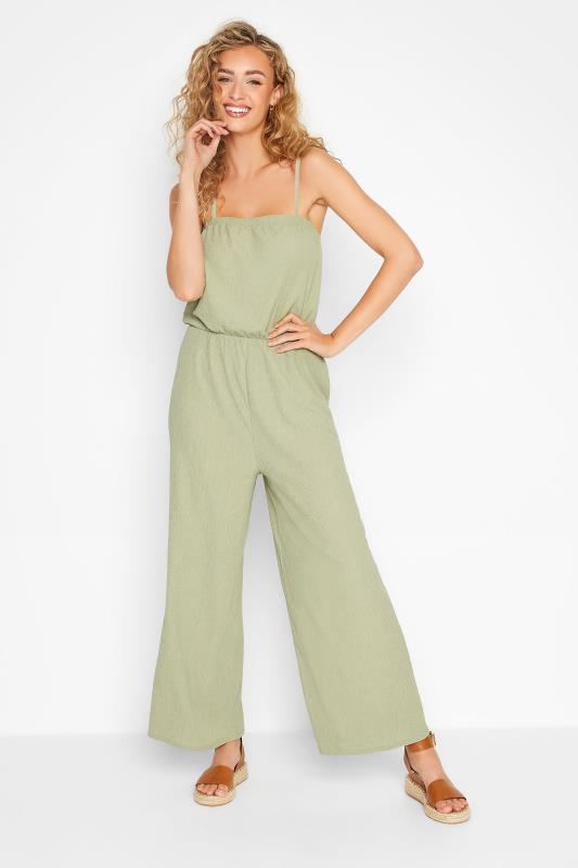 LTS Tall Sage Green Strappy Jumpsuit 1