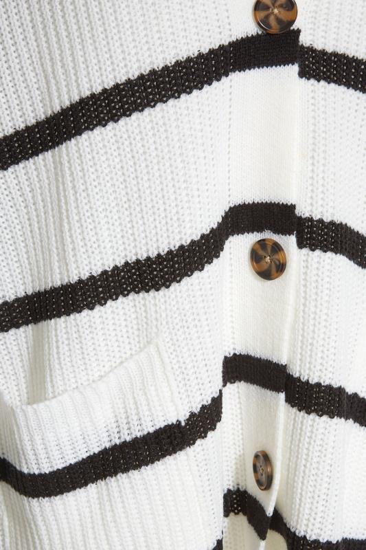 Curve White & Black Stripe Button Knitted Cardigan_S.jpg