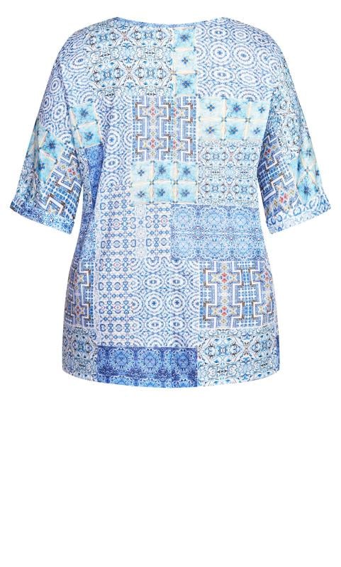 Evans Blue Tile Print T-Shirt 6