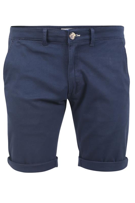 D555 Big & Tall Navy Blue Stretch Chino Shorts 1