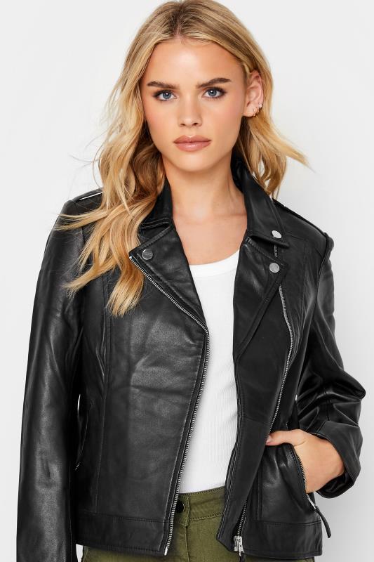 Petite Black Leather Biker Jacket | PixieGirl  4