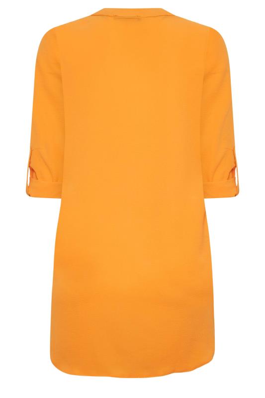 M&Co Orange Statement Button Tab Sleeve Shirt | M&Co 7