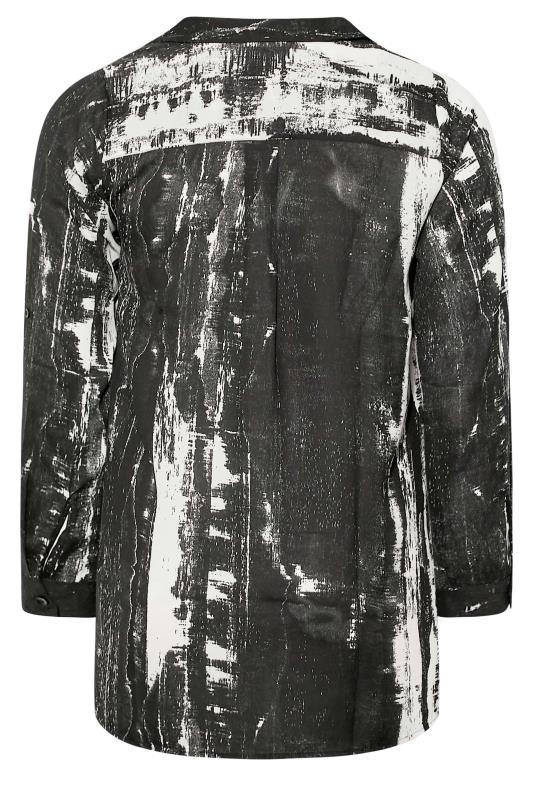 Plus Size Black Abstract Print Boyfriend Shirt | Yours Clothing 7