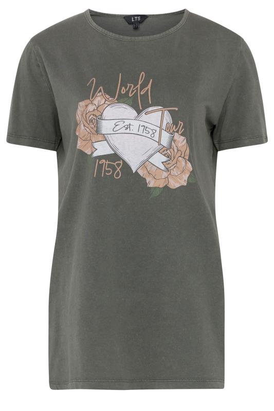 LTS Tall Grey Acid Wash Heart Print T-Shirt | Long Tall Sally  5