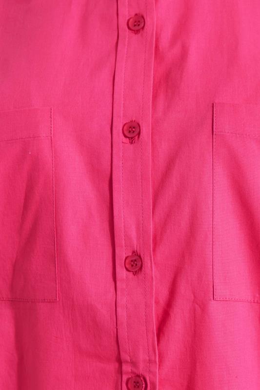 LTS Tall Hot Pink Oversized Cotton Shirt 6