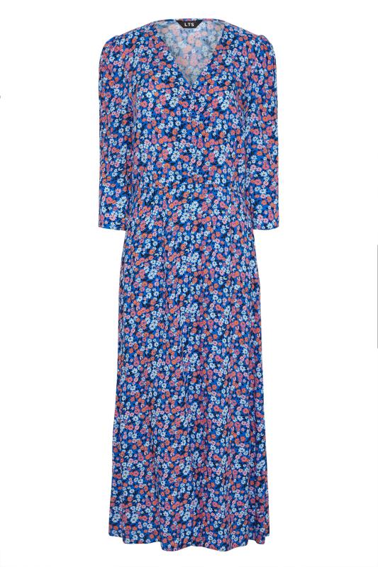 LTS Tall Blue Floral Print Midaxi Tea Dress_F.jpg