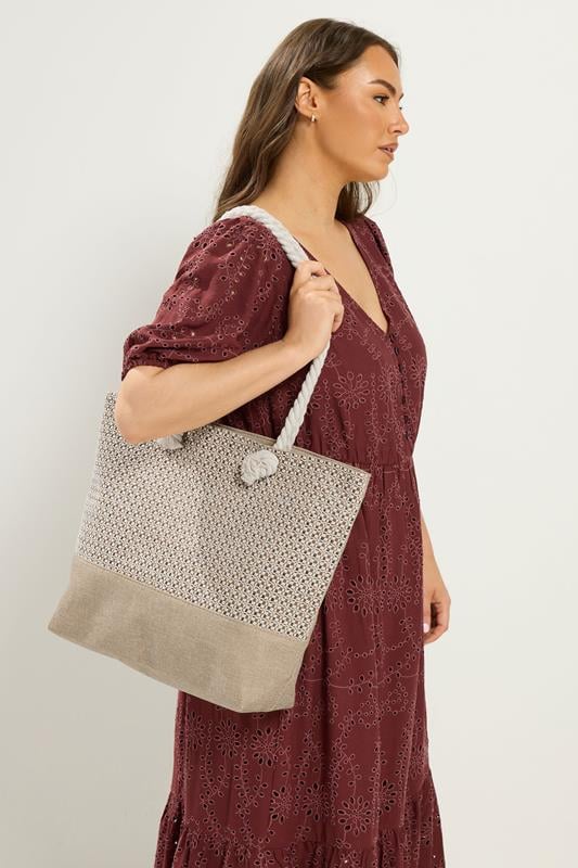  Brown Tweed Look Tote Bag