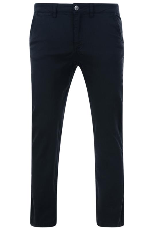 KAM Big & Tall Navy Blue Chino Trousers 1
