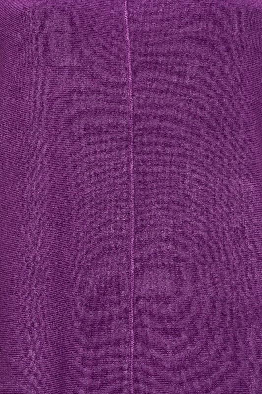 YOURS Plus Size Purple Front Seam Detail Jumper | Yours Clothing 5