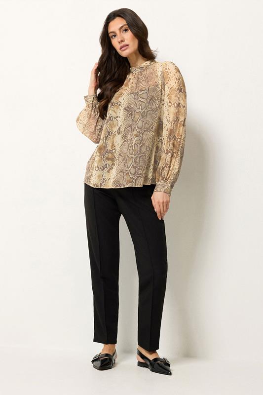 M&Co Brown Snake Print Blouse | M&Co 1