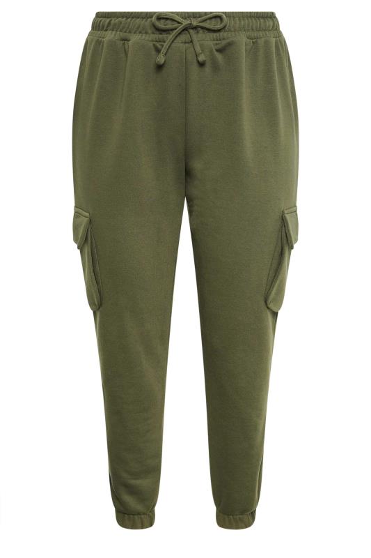 YOURS Plus Size Khaki Green Cuffed Cargo Joggers | Yours Clothing 5
